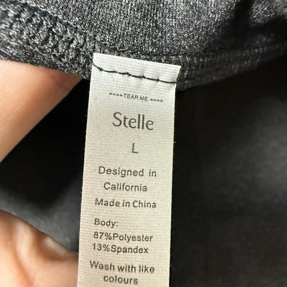 Stelle Womens Flare Yoga Pants Size L 87% Polyester Dark Gray Stretch High Waist - Picture 3 of 5